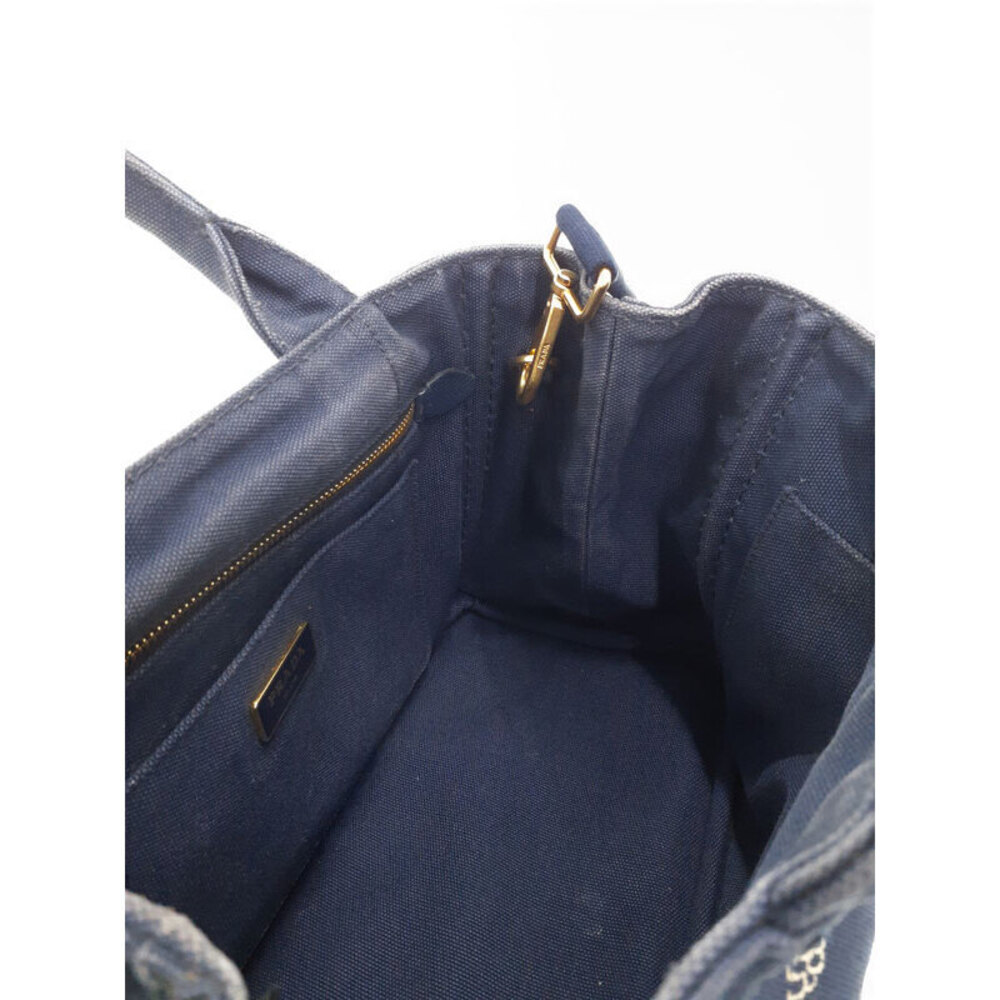 Prada Canapa Tote Shoulder bag blue canvas - Picture 4 of 9